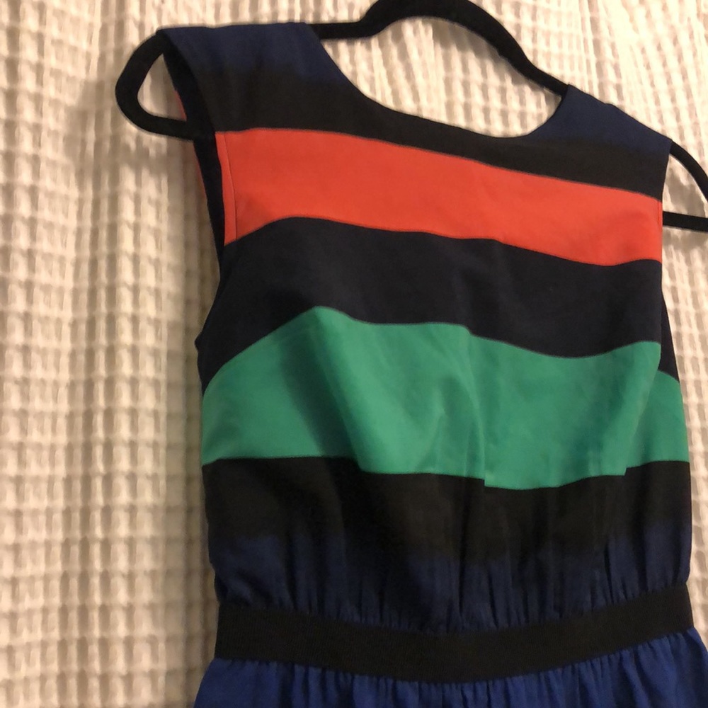 3 for $10 🌺 LOFT Striped Cinched Elastic Waist Cap Sleeve Petite Dress - XXSP - Picture 2 of 9